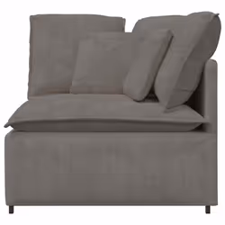 vidaXL Modulo Angolare Divano Modulare con Cuscini Grigio Chiaro 100cm - Vista aggiuntiva 3