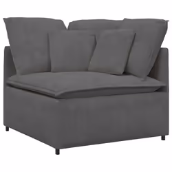 vidaXL Modulo Angolare Divano Modulare con Cuscini Grigio Scuro 100 cm - Vista aggiuntiva 2