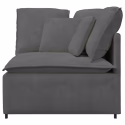 vidaXL Modulo Angolare Divano Modulare con Cuscini Grigio Scuro 100 cm - Vista aggiuntiva 3