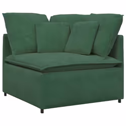 vidaXL Modulo Angolare Divano Modulare con Cuscini Verde Scuro 100cm - Vista aggiuntiva 2