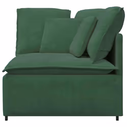 vidaXL Modulo Angolare Divano Modulare con Cuscini Verde Scuro 100cm - Vista aggiuntiva 3