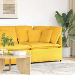 vidaXL Modulo Angolare Divano Modulare con Cuscini Giallo Chiaro 100cm