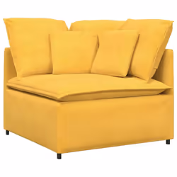 vidaXL Modulo Angolare Divano Modulare con Cuscini Giallo Chiaro 100cm - Vista aggiuntiva 2
