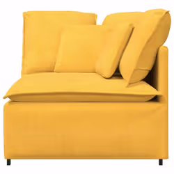 vidaXL Modulo Angolare Divano Modulare con Cuscini Giallo Chiaro 100cm - Vista aggiuntiva 3