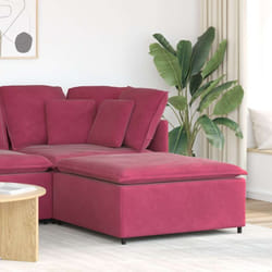 Vidaxl - Modulo Poggiapiedi Divano Modulare Rosso Vino 100x100x48 cm