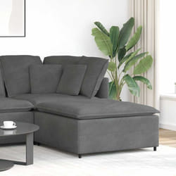 Vidaxl - Modulo Poggiapiedi Divano Modulare Grigio Scuro 100x100x48 cm