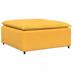 vidaXL Modulo Poggiapiedi Divano Modulare Giallo Chiaro 100x100x48 cm - Vista aggiuntiva 2