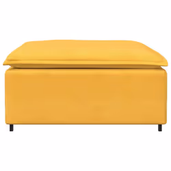 vidaXL Modulo Poggiapiedi Divano Modulare Giallo Chiaro 100x100x48 cm - Vista aggiuntiva 3