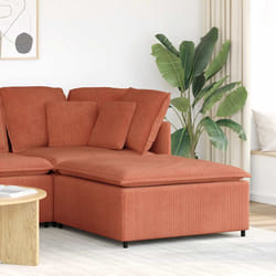 vidaXL Modulo Poggiapiedi Divano Modulare Rosso Arancione 100x100x48cm