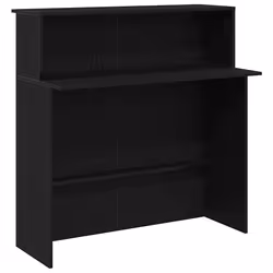vidaXL Banco Reception Nero 100x50x103,5 cm in Legno Multistrato - Vista aggiuntiva 2