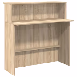 vidaXL Scrivania per Reception Rovere Sonoma 100x50x103,5 cm in Legno Massello - Vista aggiuntiva 2