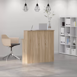 vidaXL Scrivania per Reception Rovere Sonoma 100x50x103,5 cm in Legno Massello - Vista aggiuntiva 3