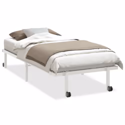 vidaXL Giroletto senza Materasso Pieghevole Bianco 90x190 cm Acciaio - Vista aggiuntiva 2
