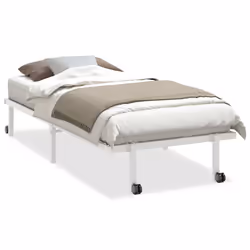 vidaXL Giroletto senza Materasso Pieghevole Bianco 90x200 cm Acciaio - Vista aggiuntiva 2