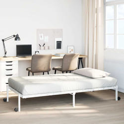 vidaXL Giroletto senza Materasso Pieghevole Bianco 100x190 cm Acciaio