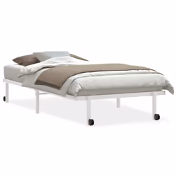vidaXL Giroletto senza Materasso Pieghevole Bianco 100x190 cm Acciaio - Vista aggiuntiva 2