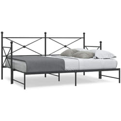Divano Letto Estraibile senza Materasso Nero 75x190 cm Acciaio Vidaxl 115045