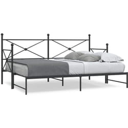 Divano Letto Estraibile senza Materasso Nero 80x200 cm Acciaio Vidaxl 892343