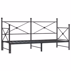vidaXL Divano Letto Estraibile senza Materasso Nero 90x190 cm Acciaio - Vista aggiuntiva 2