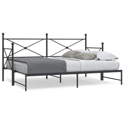 vidaXL Divano Letto Estraibile senza Materasso Nero 90x200 cm Acciaio