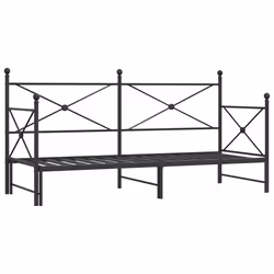 vidaXL Divano Letto Estraibile senza Materasso Nero 90x200 cm Acciaio - Vista aggiuntiva 2