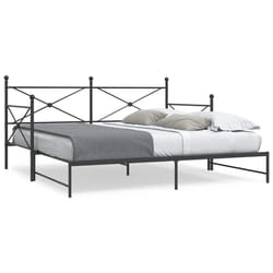 vidaXL Divano Letto Estraibile senza Materasso Nero 100x200 cm Acciaio