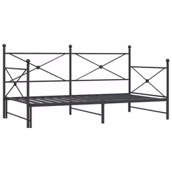 vidaXL Divano Letto Estraibile senza Materasso Nero 100x200 cm Acciaio - Vista aggiuntiva 2