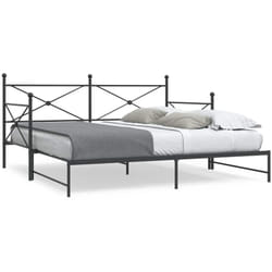 Divano Letto Estraibile senza Materasso Nero 107x203 cm Acciaio Vidaxl 803265