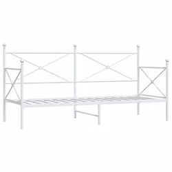 VidaXL 4104681, Divano letto, Bianco, Acciaio, 1970 mm, 960 mm, 1070 mm
