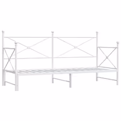 vidaXL Divano Letto Estraibile senza Materasso Bianco 90x200cm Acciaio - Vista aggiuntiva 2
