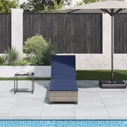 vidaXL Lettino Prendisole con Cuscini Grigio 55x200x25,5cm Polyrattan - Vista aggiuntiva 3