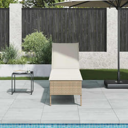 vidaXL Lettino Prendisole con Cuscini Beige 55x200x44 cm in Polyrattan