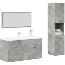 Vidaxl - Set Mobili da Bagno 3 pz Grigio Cemento in Legno Multistrato