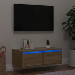 vidaXL Mobile Porta TV con Luci LED Rovere Sonoma 75x35,5x25 cm
