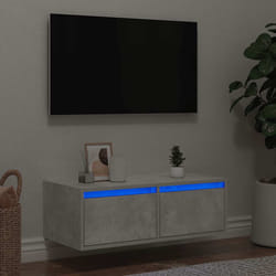 vidaXL Mobile Porta TV con Luci LED Grigio Cemento 75x35,5x25 cm