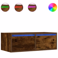 vidaXL Mobile Porta TV con Luci LED Rovere Fumo 75x35,5x25 cm - Vista aggiuntiva 2
