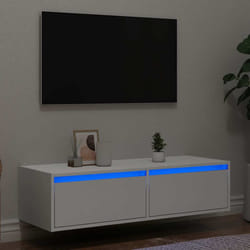 vidaXL Mobile Porta TV con Luci LED Bianco 100X35,5x25 cm