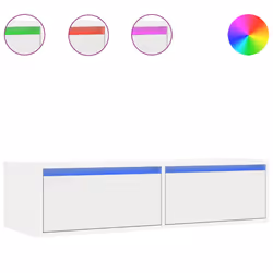 vidaXL Mobile Porta TV con Luci LED Bianco 100X35,5x25 cm - Vista aggiuntiva 2