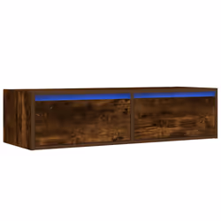 vidaXL Mobile Porta TV con Luci LED Rovere Fumo 100X35,5x25 cm - Vista aggiuntiva 3