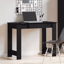 vidaXL Scrivania Nera 100x45x75 cm in Legno Multistrato - Vista aggiuntiva 3