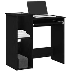vidaXL Scrivania con Mensole Nera 84x40x78 cm in Legno Multistrato