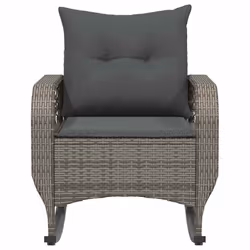 VidaXL 4104195 sedia da esterno Terrazzo Seduta imbottita Rattan sintetico, Acciaio Grigio - Vista aggiuntiva 4