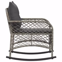 VidaXL 4104195 sedia da esterno Terrazzo Seduta imbottita Rattan sintetico, Acciaio Grigio - Vista aggiuntiva 5