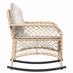 VidaXL 4104197 sedia da esterno Terrazzo Seduta imbottita Rattan sintetico, Acciaio Crema, Bianco - Vista aggiuntiva 5
