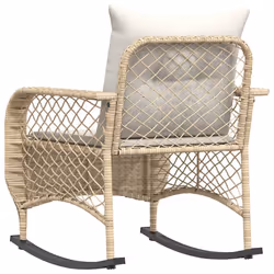 VidaXL 4104197 sedia da esterno Terrazzo Seduta imbottita Rattan sintetico, Acciaio Crema, Bianco - Vista aggiuntiva 6