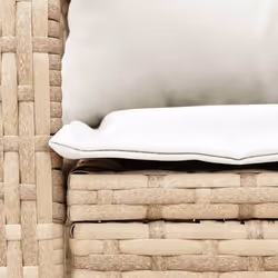 VidaXL 4104197 sedia da esterno Terrazzo Seduta imbottita Rattan sintetico, Acciaio Crema, Bianco - Vista aggiuntiva 7