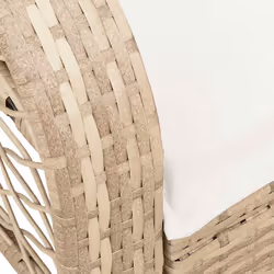 VidaXL 4104197 sedia da esterno Terrazzo Seduta imbottita Rattan sintetico, Acciaio Crema, Bianco - Vista aggiuntiva 8