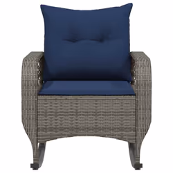 VidaXL 4104200 sedia da esterno Terrazzo Seduta imbottita Rattan sintetico, Acciaio Blu - Vista aggiuntiva 4