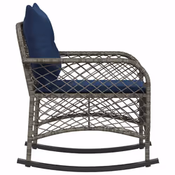VidaXL 4104200 sedia da esterno Terrazzo Seduta imbottita Rattan sintetico, Acciaio Blu - Vista aggiuntiva 5