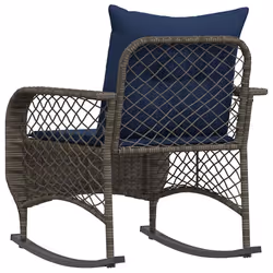 VidaXL 4104200 sedia da esterno Terrazzo Seduta imbottita Rattan sintetico, Acciaio Blu - Vista aggiuntiva 6